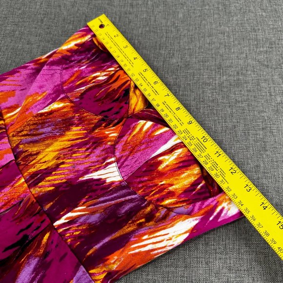 Bisou Bisou Michele Bohbot Strapless Dress Size 4 Cotton Spandex Purple Yellow - Picture 9 of 14